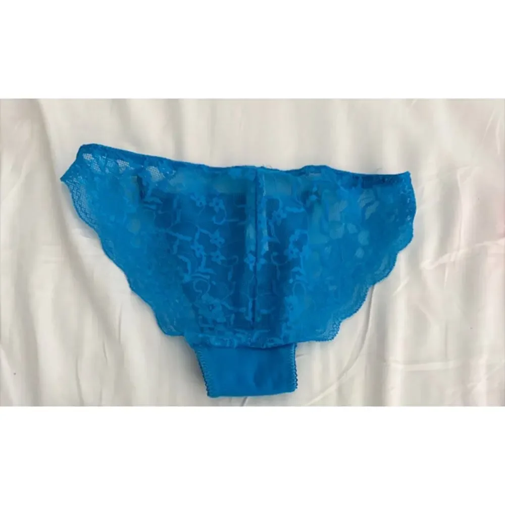NWOT VS PINK Lace Back String Bikini Party 86 Animal Blue XS 2011